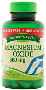 Nature's Truth Magnesium Oxide 500 Mg Capsules, 90Count