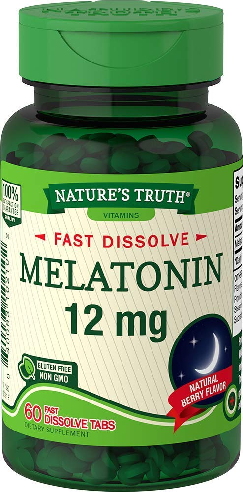 Nature's Truth Melatonin 12 mg, Natural Berry Flavor, 60 Count