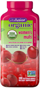 Vitafusion Organic Women’s Gummy Multivitamin, 180 Count - Non-GMO, Gluten-Free, No Gelatin, No HFCS