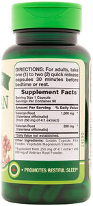 Nature's Truth Valerian Root 1200 mg Supplement, 90 Count