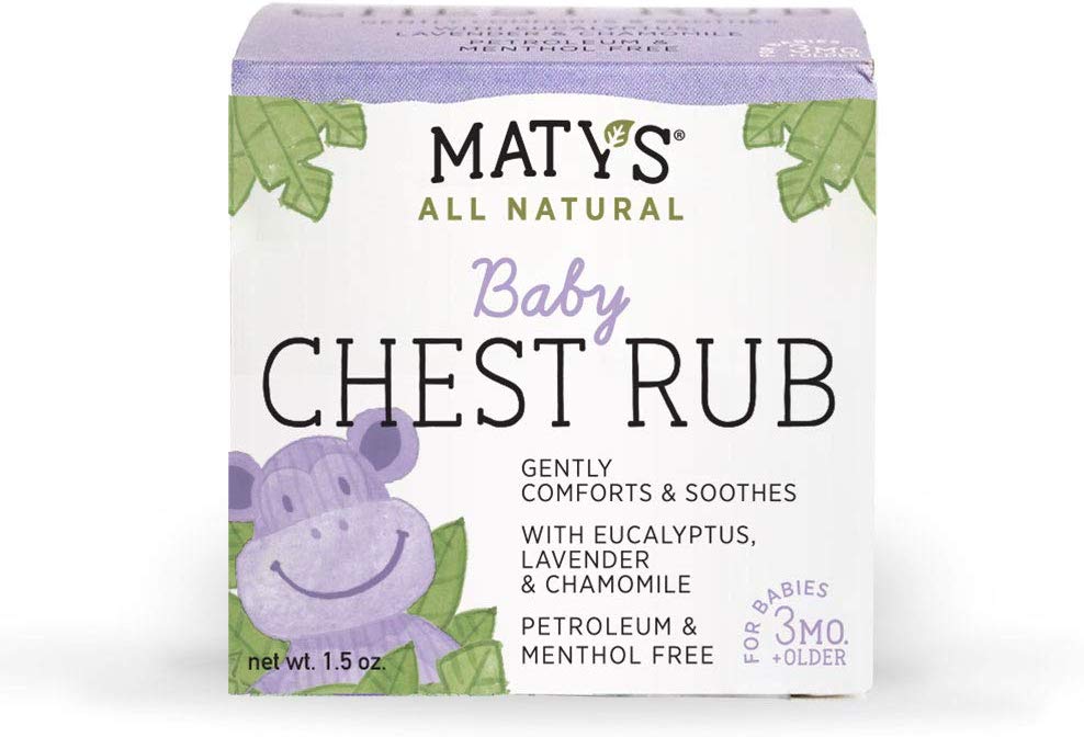 Maty's All Natural Baby Chest Rub 1.5 Ounce, Eases Congestion & Soothes to Sleep