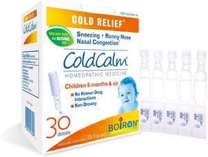 Boiron Coldcalm Baby, 30 Doses. Baby Cold Relief Drops for Sneezing, Runny Nose, and Nasal Congestion, Non-drowsy, Sterile Single-use Liquid Oral Doses with Natural Active Ingredient