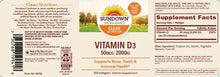 Load image into Gallery viewer, Sundown Vitamin D3 2000 IU, 350 Softgels