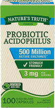 Load image into Gallery viewer, Nature&#39;s Truth Probiotic Acidophilus 500 Million, 100 Count