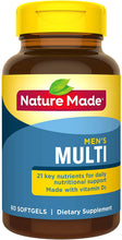 Load image into Gallery viewer, Nature Made Men&#39;s Multivitamin Softgels with 21 Key Nutrients, 60 Count