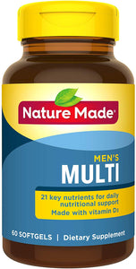 Nature Made Men's Multivitamin Softgels with 21 Key Nutrients, 60 Count