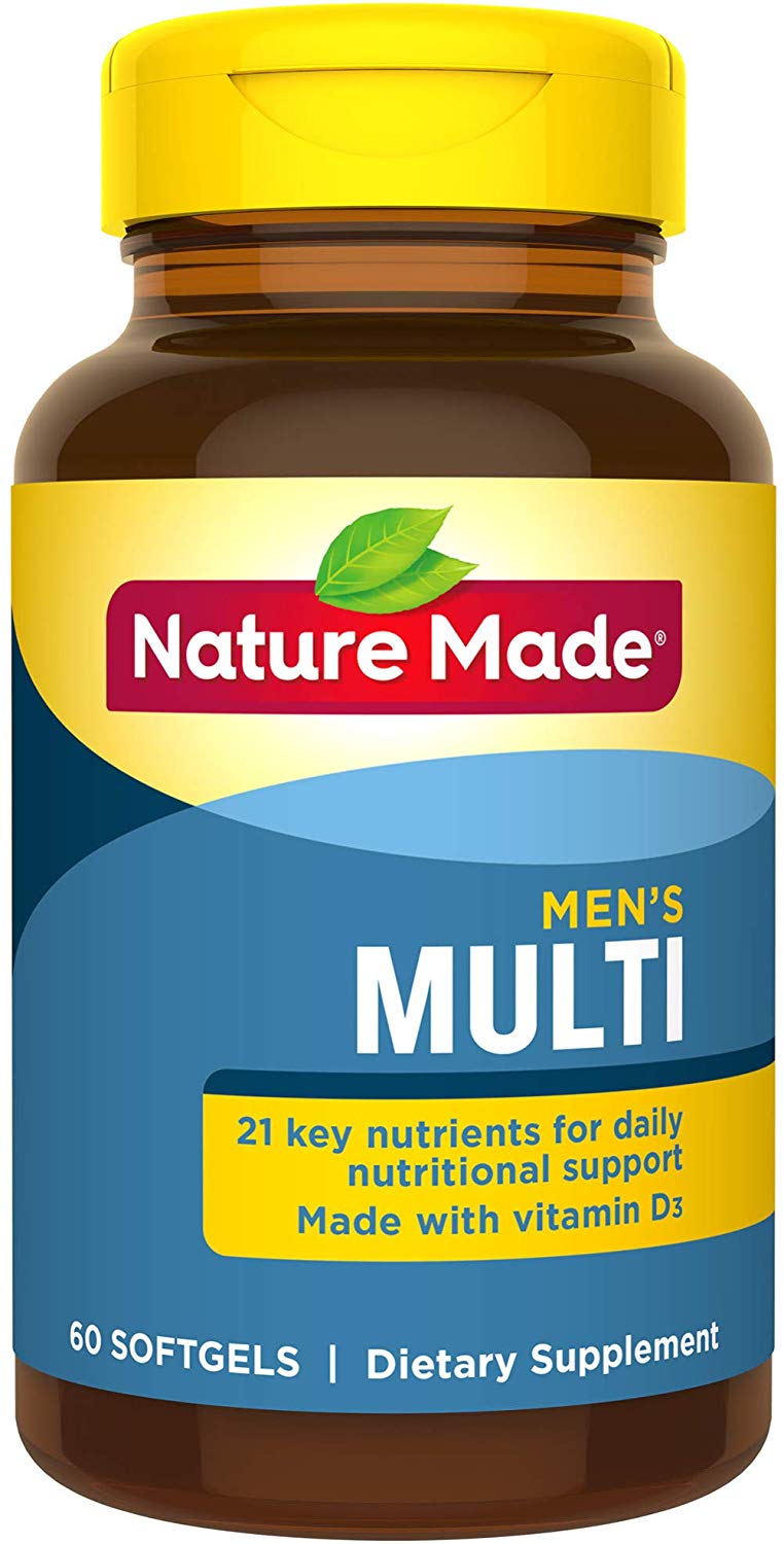 Nature Made Men's Multivitamin Softgels with 21 Key Nutrients, 60 Count