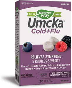 Nature's Way Umcka Cold+Flu Multi-Action Non-Drowsy, Berry Flavored, 20 Count