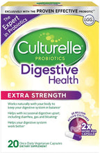 Load image into Gallery viewer, Culturelle Extra Strength Digestive Health Daily Formula, One Per Day Dietary Supplement, Contains 100% Naturally Sourced Lactobacillus GG –The Most Clinically Studied Probiotic 20 Count