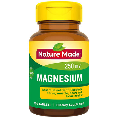 Nature Made Magnesium Oxide 250 mg Tablets, 100 Count for Nutrition Support