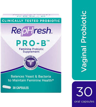 Load image into Gallery viewer, RepHresh Pro-B Probiotic Supplement for Women, 30 Oral Capsules