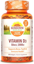 Load image into Gallery viewer, Sundown Vitamin D3 2000 IU, 350 Softgels