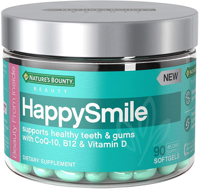 Nature's Bounty Happysmile Beauty Multivitamins, with Vitamin D, Coq10, Vitamin B12, for Support of Healthy Teeth & Gums*, 90 Softgels