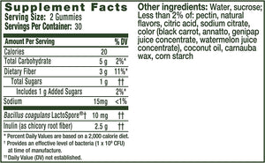 Align DualBiotic Prebiotic + Probiotic Supplement for Adult Men and Women, 60 Count, Digestive Support Gummies in Natural Fruit Flavors