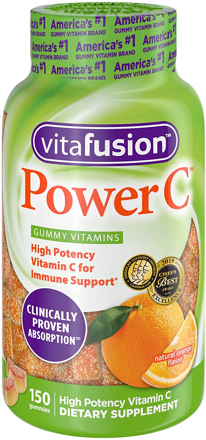 Vitafusion Power C Gummy Vitamins, 150 Count Vitamin C Gummies, Absolutely Orange