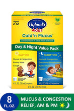 Load image into Gallery viewer, Kids Cold and Mucus Day and Night Value Pack by Hyland&#39;s 4Kids, Natural Common Cold Symptom Relief, 8 Ounce