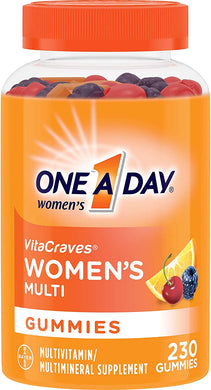 One A Day Women’s Vitacraves Multivitamin Gummies, Supplement with Vitamins A, C, E, B6, B12, Calcium, Vitamin D, 230Count (Packaging May Vary)
