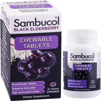 Sambucol Black Elderberry Original Formula, 30 Chewable Tablets