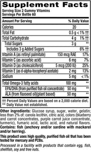 Vitafusion Omega 3 Gummies, 120 Count