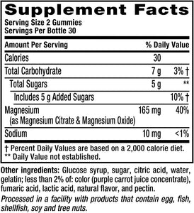 Vitafusion Magnesium Gummy Supplement Citrus 60 Count