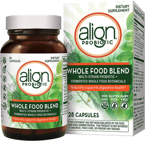 Align Whole Food Blend Probiotics, Vegan and Gluten Free Supplement, 28 Capsules, Digestive Health for Men and Women